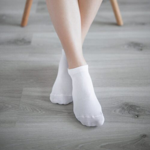 Nizke bombažne nogavice - White