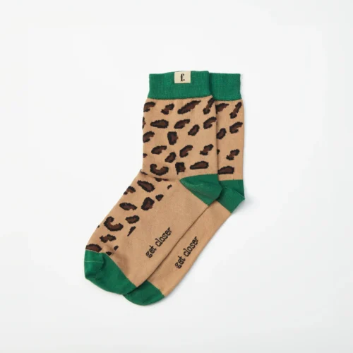 Nogavice Leopard -  Green & Brown